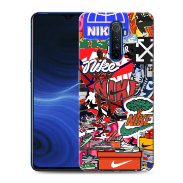 Силиконовый противоударный чехол на Realme X2 Pro с принтом Найк Nike яркий