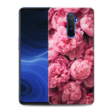 Силиконовый противоударный чехол на Realme X2 Pro с принтом цветы пионы