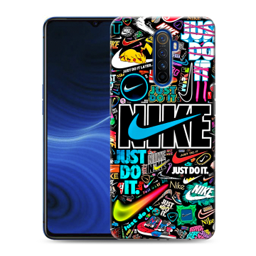 Силиконовый противоударный чехол на Realme X2 Pro с принтом найк nike черный Силиконовый противоударный чехол на Realme X2 Pro с принтом найк nike черный