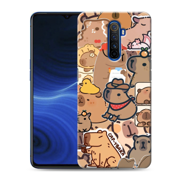 Силиконовый противоударный чехол на Realme X2 Pro с принтом капибара