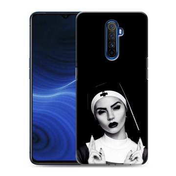 Силиконовый противоударный чехол на Realme X2 Pro с принтом монашка