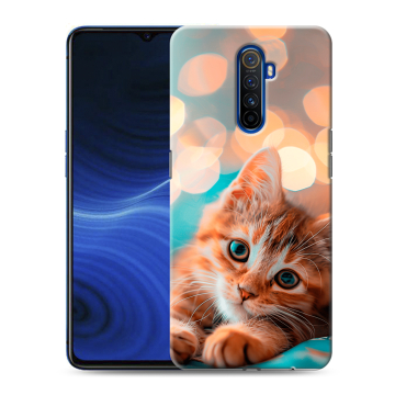 Силиконовый противоударный чехол на Realme X2 Pro с принтом котик