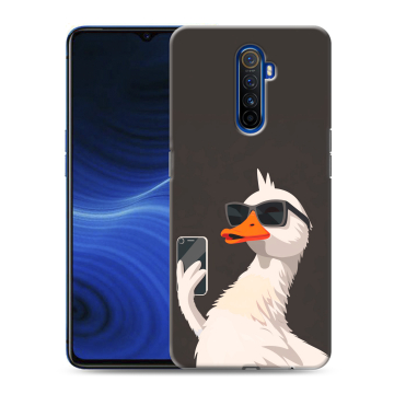 Силиконовый противоударный чехол на Realme X2 Pro с принтом утка в очках