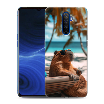 Силиконовый противоударный чехол на Realme X2 Pro с принтом Капибара