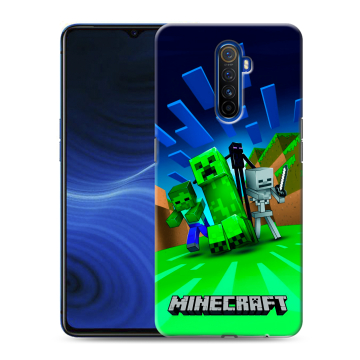 Силиконовый противоударный чехол на Realme X2 Pro с принтом Майнкрафт Силиконовый противоударный чехол на Realme X2 Pro с принтом Майнкрафт