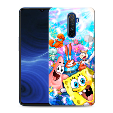 Силиконовый противоударный чехол на Realme X2 Pro с принтом спанчбоб спанч боб