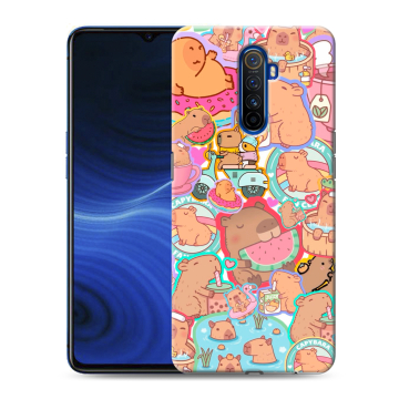 Силиконовый противоударный чехол на Realme X2 Pro с принтом капибары