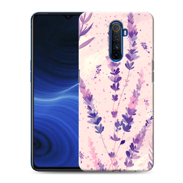 Силиконовый противоударный чехол на Realme X2 Pro с принтом цветы лаванда