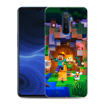 Силиконовый противоударный чехол на Realme X2 Pro с принтом Майнкрафт Minecraft Силиконовый противоударный чехол на Realme X2 Pro с принтом Майнкрафт Minecraft