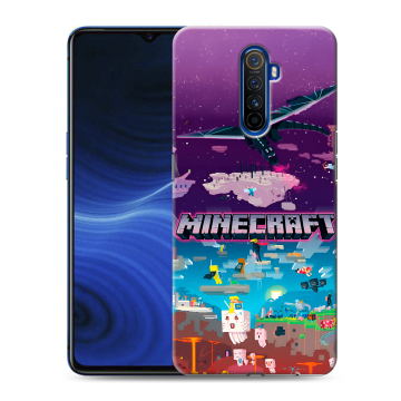 Силиконовый противоударный чехол на Realme X2 Pro с принтом Майнкрафт Minecraft
