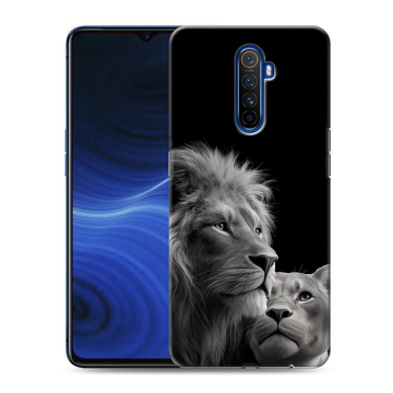 Силиконовый противоударный чехол на Realme X2 Pro с принтом Лев кошки Силиконовый противоударный чехол на Realme X2 Pro с принтом Лев кошки