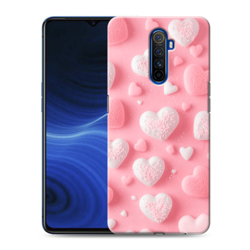 Силиконовый противоударный чехол на Realme X2 Pro с принтом Сердечки