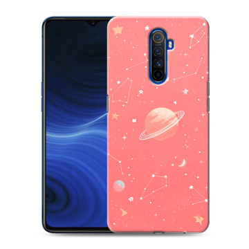 Силиконовый противоударный чехол на Realme X2 Pro с принтом Розовый космос Силиконовый противоударный чехол на Realme X2 Pro с принтом Розовый космос