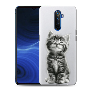 Силиконовый противоударный чехол на Realme X2 Pro с принтом Котенок