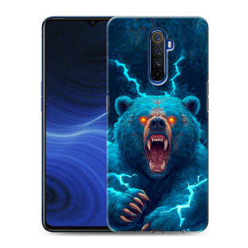 Силиконовый противоударный чехол на Realme X2 Pro с принтом Медведь Силиконовый противоударный чехол на Realme X2 Pro с принтом Медведь