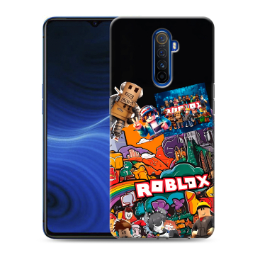 Силиконовый противоударный чехол на Realme X2 Pro с принтом Roblox Роблокс