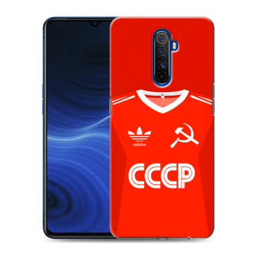Силиконовый противоударный чехол на Realme X2 Pro с принтом Флаг Герб СССР Силиконовый противоударный чехол на Realme X2 Pro с принтом Флаг Герб СССР