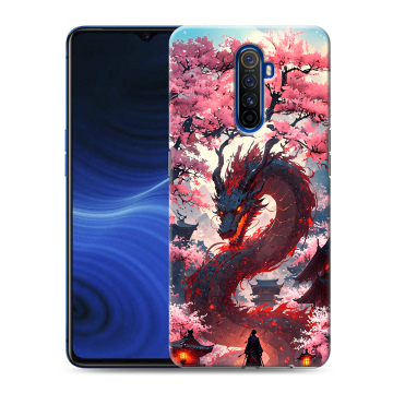 Силиконовый противоударный чехол на Realme X2 Pro с принтом Дракон Японский