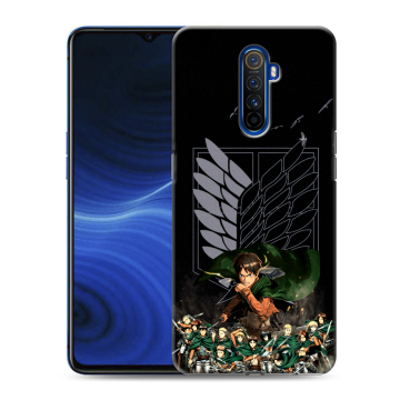 Силиконовый противоударный чехол на Realme X2 Pro с принтом Атака титанов
