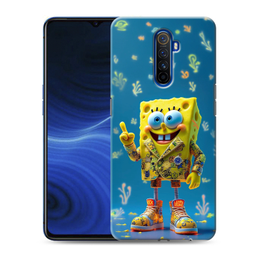 Силиконовый противоударный чехол на Realme X2 Pro с принтом Спанч боб Спанчбоб