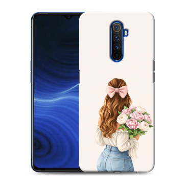 Силиконовый противоударный чехол на Realme X2 Pro с принтом женский