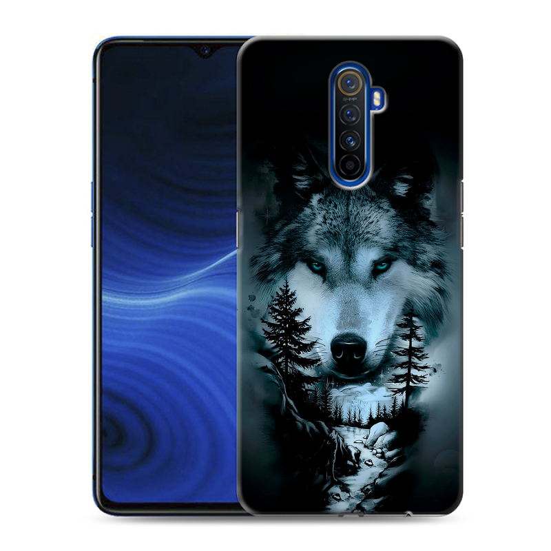Пластиковый чехол на Realme X2 Pro с принтом Лесной волк Пластиковый чехол на Realme X2 Pro с принтом Лесной волк