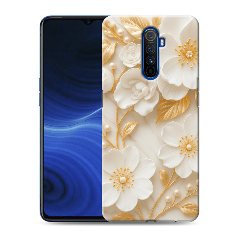 Силиконовый противоударный чехол на Realme X2 Pro с принтом Цветы Силиконовый противоударный чехол на Realme X2 Pro с принтом Цветы