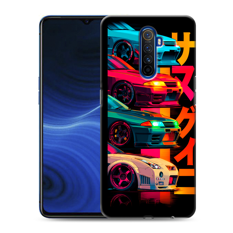 Силиконовый противоударный чехол на Realme X2 Pro с принтом Гоночные машины Силиконовый противоударный чехол на Realme X2 Pro с принтом Гоночные машины