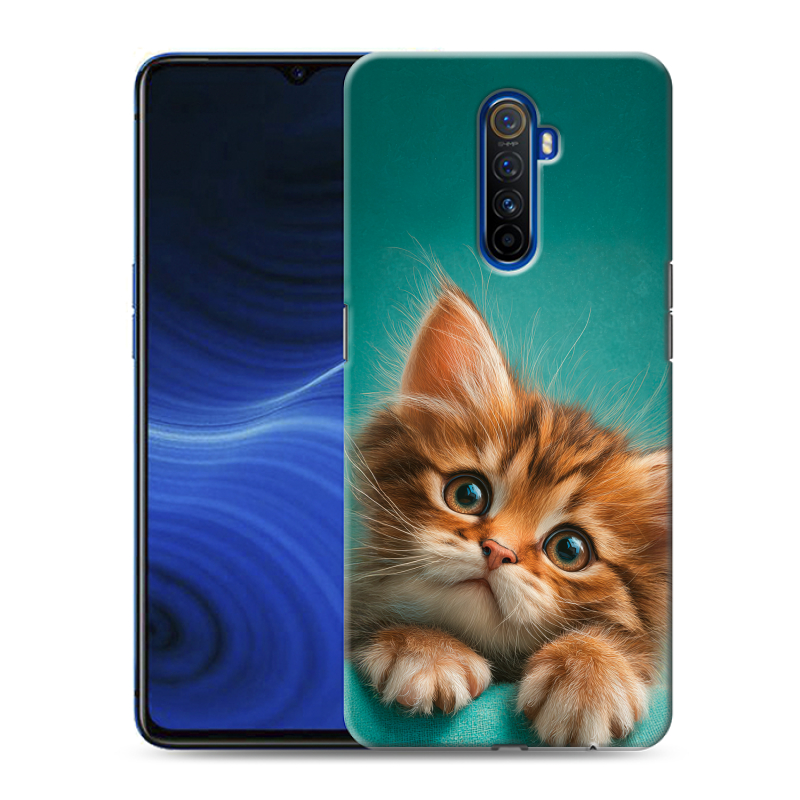 Силиконовый противоударный чехол на Realme X2 Pro с принтом котенок Силиконовый противоударный чехол на Realme X2 Pro с принтом котенок