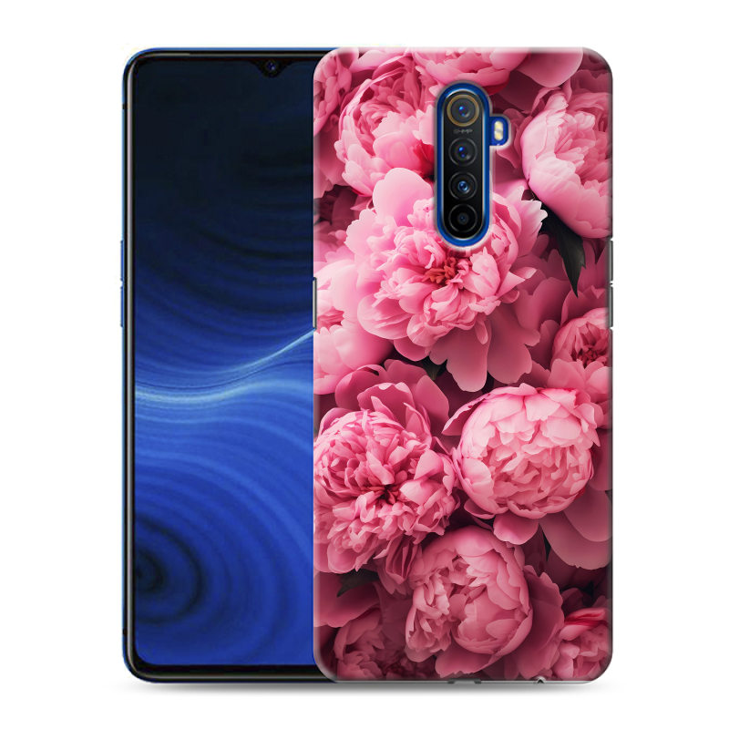 Силиконовый противоударный чехол на Realme X2 Pro с принтом цветы пионы Силиконовый противоударный чехол на Realme X2 Pro с принтом цветы пионы