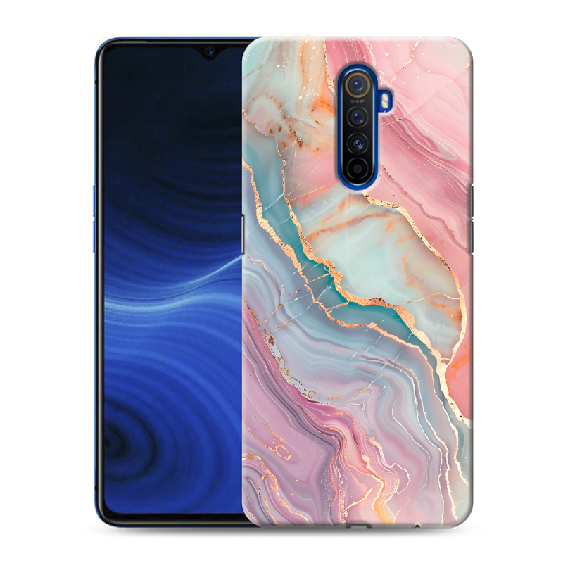 Пластиковый чехол на Realme X2 Pro с принтом розовый мрамор Пластиковый чехол на Realme X2 Pro с принтом розовый мрамор