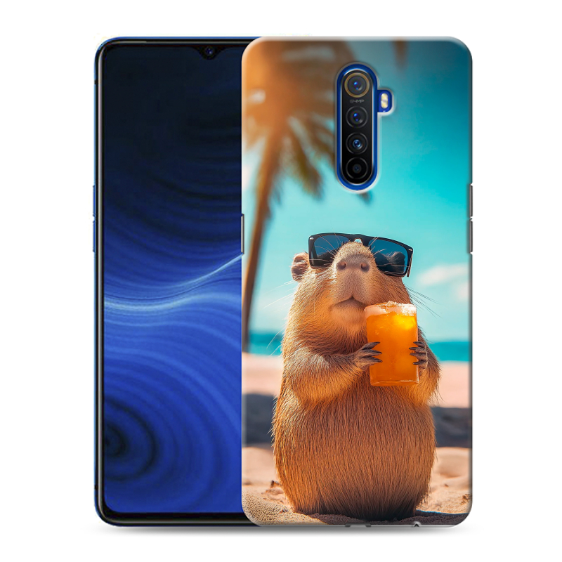Силиконовый противоударный чехол на Realme X2 Pro с принтом Капибара Силиконовый противоударный чехол на Realme X2 Pro с принтом Капибара