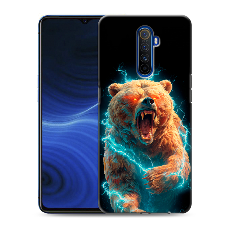 Пластиковый чехол на Realme X2 Pro с принтом Медведь Пластиковый чехол на Realme X2 Pro с принтом Медведь