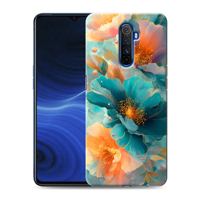 Силиконовый противоударный чехол на Realme X2 Pro с принтом Цветы Силиконовый противоударный чехол на Realme X2 Pro с принтом Цветы