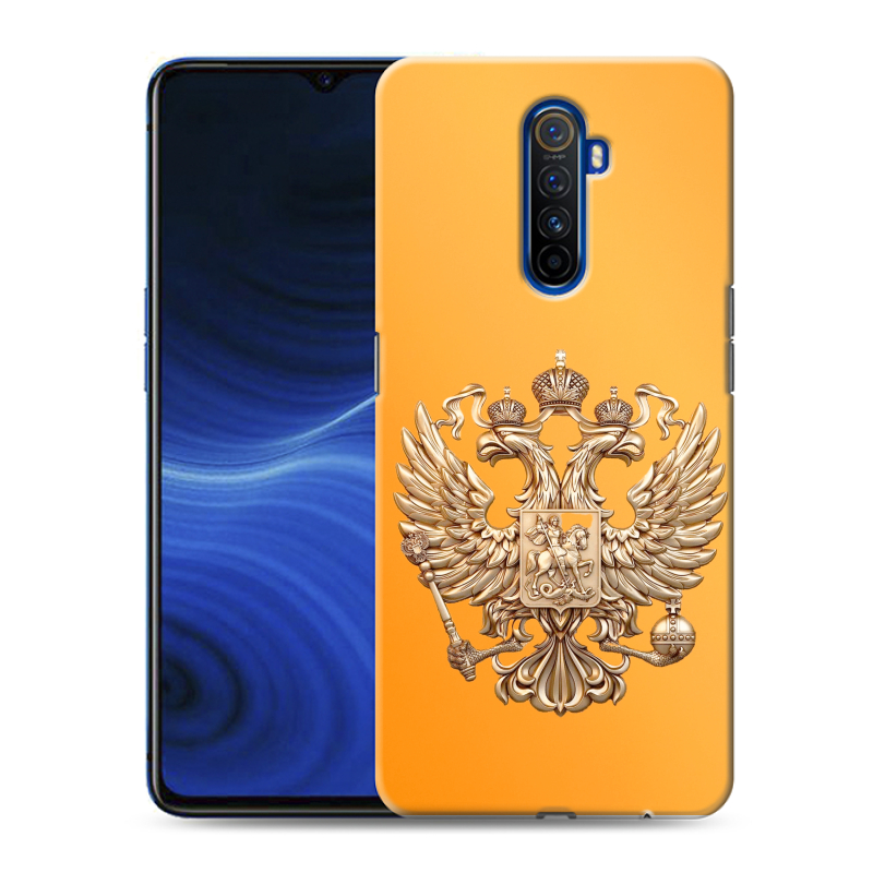 Силиконовый противоударный чехол на Realme X2 Pro с принтом Герб Флаг России Силиконовый противоударный чехол на Realme X2 Pro с принтом Герб Флаг России