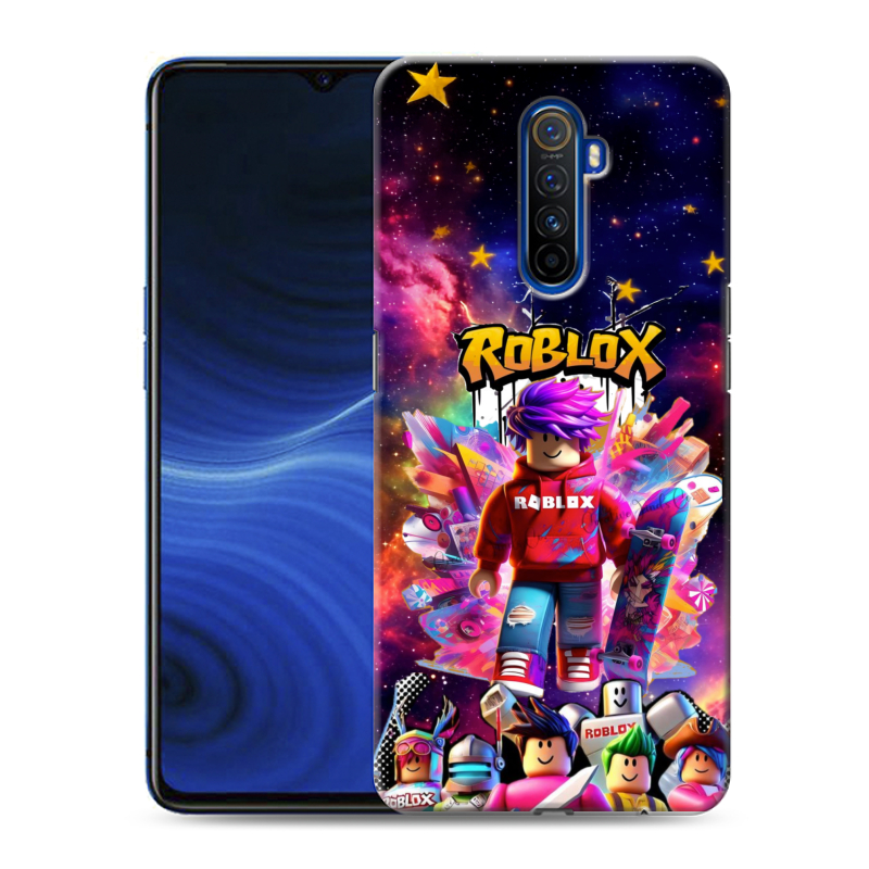 Силиконовый противоударный чехол на Realme X2 Pro с принтом Roblox Роблокс Силиконовый противоударный чехол на Realme X2 Pro с принтом Roblox Роблокс