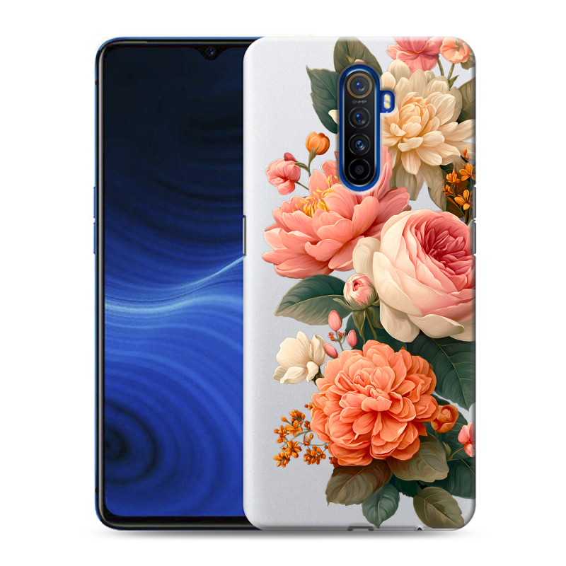 Пластиковый чехол на Realme X2 Pro с принтом цветы Пластиковый чехол на Realme X2 Pro с принтом цветы