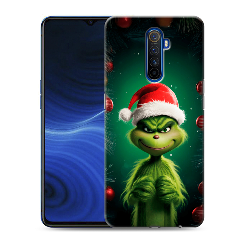 Пластиковый чехол на Realme X2 Pro с принтом Гринч Новый год Рождество Пластиковый чехол на Realme X2 Pro с принтом Гринч Новый год Рождество