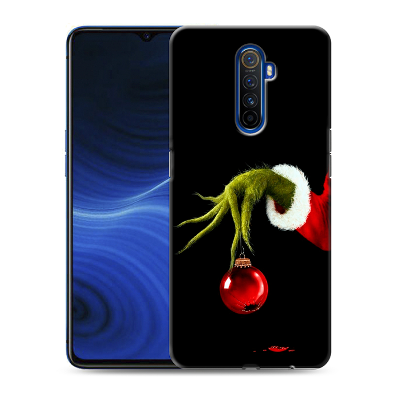 Силиконовый противоударный чехол на Realme X2 Pro с принтом Новый год Гринч Силиконовый противоударный чехол на Realme X2 Pro с принтом Новый год Гринч