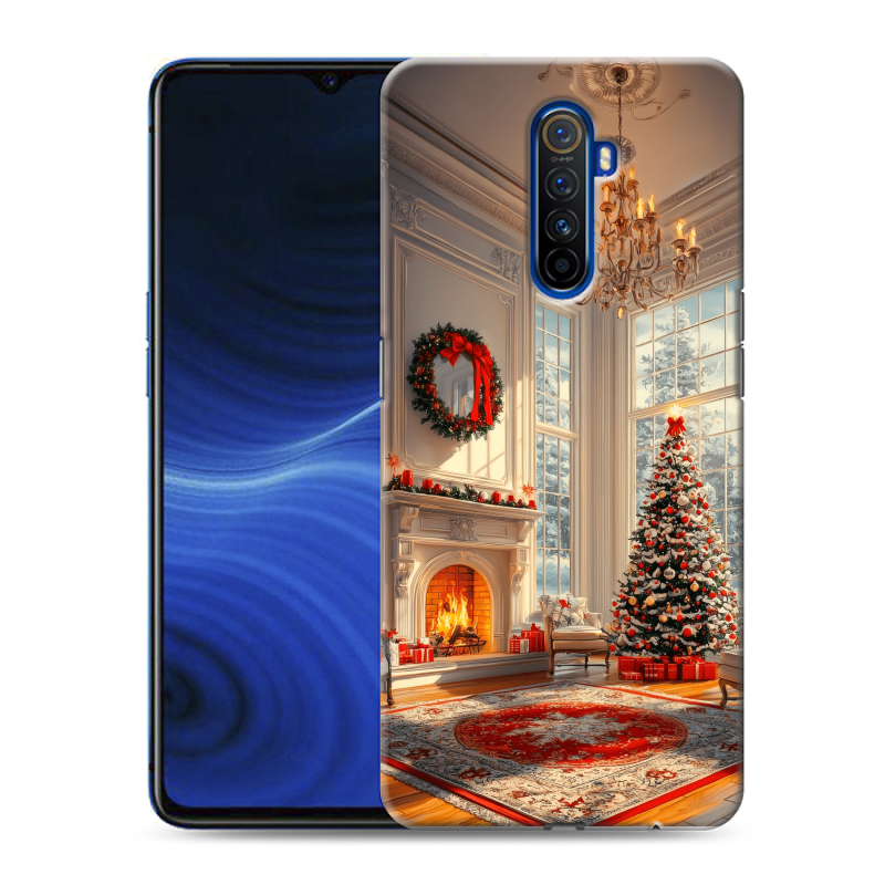 Силиконовый противоударный чехол на Realme X2 Pro с принтом Новый год Силиконовый противоударный чехол на Realme X2 Pro с принтом Новый год