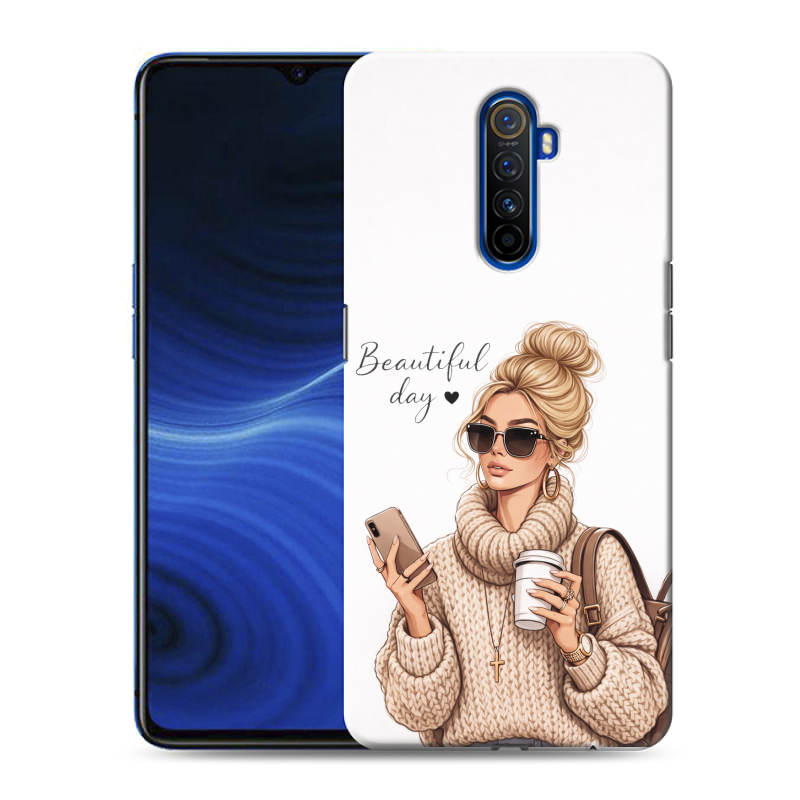 Силиконовый противоударный чехол на Realme X2 Pro с принтом женский Силиконовый противоударный чехол на Realme X2 Pro с принтом женский