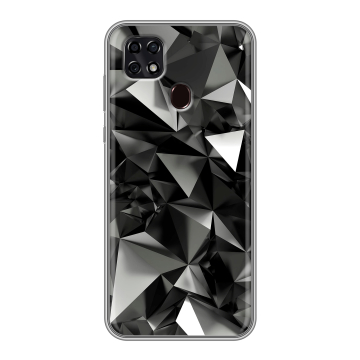 Силиконовый чехол на ZTE Blade 20 Smart с принтом Черные кристаллы Силиконовый чехол на ZTE Blade 20 Smart с принтом Черные кристаллы