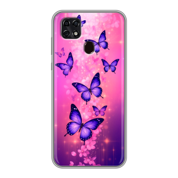 Силиконовый чехол на ZTE Blade 20 Smart с принтом Бабочки Силиконовый чехол на ZTE Blade 20 Smart с принтом Бабочки