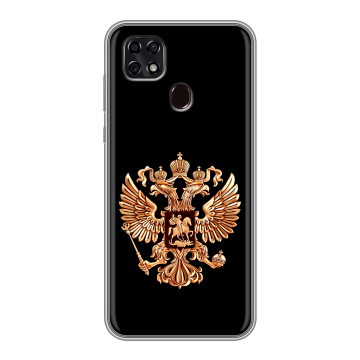 Силиконовый чехол на ZTE Blade 20 Smart с принтом Герб России золотой Силиконовый чехол на ZTE Blade 20 Smart с принтом Герб России золотой