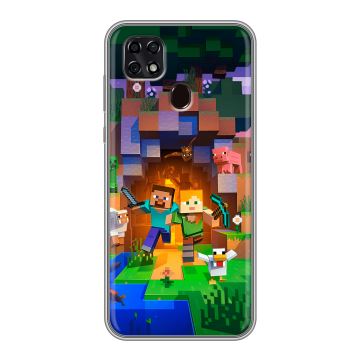Силиконовый чехол на ZTE Blade 20 Smart с принтом Майнкрафт Minecraft Силиконовый чехол на ZTE Blade 20 Smart с принтом Майнкрафт Minecraft