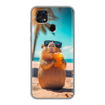 Силиконовый чехол на ZTE Blade 20 Smart с принтом Капибара