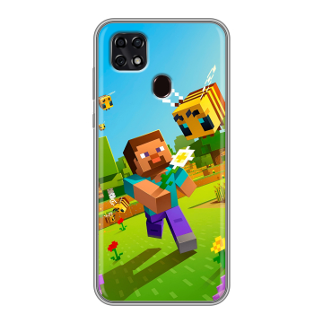 Силиконовый чехол на ZTE Blade 20 Smart с принтом Майнкрафт Minecraft