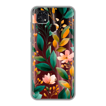 Силиконовый чехол на ZTE Blade 20 Smart с принтом Цветы паттерн