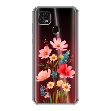 Силиконовый чехол на ZTE Blade 20 Smart с принтом Цветы
