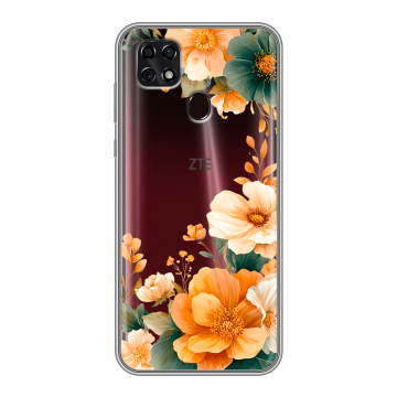 Силиконовый чехол на ZTE Blade 20 Smart с принтом Цветы принт